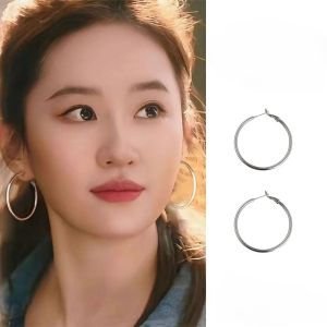 Exaggerated Large Hoop Earrings Women Simple Fashion New Arrival Luxury Sensation Stud Earrings Alloy Plated Silver Gold