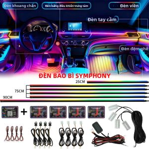 Dải Đèn Sợi Quang Acrylic RGB Nội Thất Xe Hơi 6/10/18 In1 Đèn Nền Điều Khiển Bằng Ứng Dụng Đèn Tạo Không Khí Cho BMW Tesla Model 3 Y S X