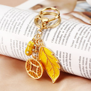 Lansier Lucky Car Keychain Womens Bag Charm Creative Zircon Decoration Attractive Zinc Alloy Faux Food Series Gift