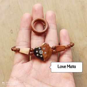 gelang wanita kayu kokka motif permata Lucu kaukah 100% Bonus cincin