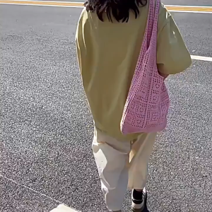 LOOYOYU Tas Bahu Wanita Tas Pantai Anyaman Tas Wanita Korea