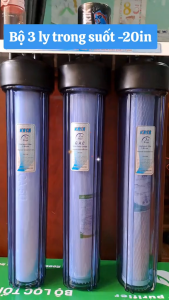 BỘ LỌC 3 CỐC 20INCH -TẤT CẢ 3 CỐC LỌC TRONG THẤY LÕI BÊN TRONGCHẤT LIỆU NHỰA ABS.