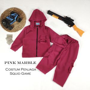 Squid Game Costume/Kostum Penjaga Squid Game  Anak / Kostum Squid Game Anak/ Jaket Squid Game Anak / Setelan Olahraga Squid Game Anak