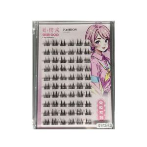 Natural Looking Sunflower Double Tip Fake Eyelashes No Glue Self Adhesive Easy to Use Soft Brush Plastic Black Stem for All Skin Types