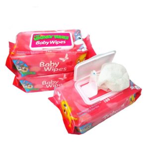 SH Looney Tunes Baby Wipes Cotton Wet Wipe With Plastic Lid 100 Pulls