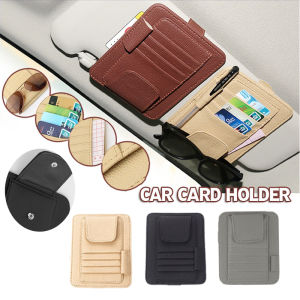 Car Sun Visor Organizer Multi-Pocket Auto Interior Accessories Pocket Organizer Car Document Storage Pouch Pen Holder for ID Card Glasses Ticket