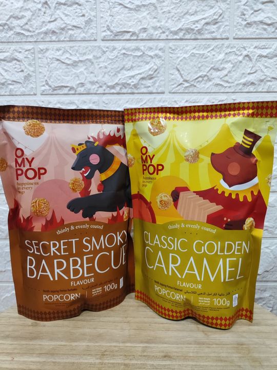 Popcorn Rasa Bbq Popcorn OMYPOP 100gr, tersedia 2 rasa Barbecue dan Caramel | Lazada ...