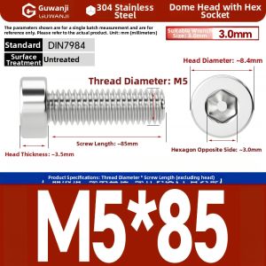 GUWANJI | Short Flat Head Extended Length Hex Screws M1.6-M24