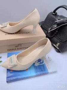 Mẫu A05_Giày cao gót vân cá mũi nhọn êm chân đế cao 5p-7p cực ôm chân tôn dáng.mẫu giày công sở cao cấp