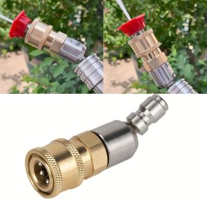 ปรับได้ 360 องศา °   อะแดปเตอร์หัวฉีดน้ำแรงดันสูงแบบหมุนได้พร้อมข้อต่อแบบหมุนได้ การเชื่อมต่อแบบรวดเร็ว 1/4 นิ้ว โครงสร้างโลหะที่ทนทาน