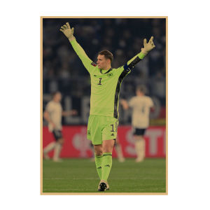 New Qatar World Cup Poster Top 32 Football Stars Dormitory Tea Bar Brown Packing Paper Decorative Wall Painting 654