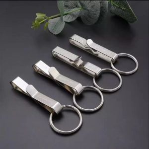 Classic Handmade Stainless Steel Keychain Waist Pendant Belt Buckle Mens Lock Key Holder Creative Gift Festival Supplies