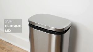 30L 50L Tong sampah besar Big dustbin kitchen Pedal rubbish low closing Stainless steel big bin 垃圾桶