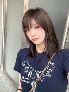 Áo Thun Nữ Cổ Tròn Tay Ngắn in Họa Tiết Hoạt Hình Màu Xanh Lam Phong Cách Mỹ Áo Thun Nữ Ôm Vừa Vặn Đa Năng Mùa Hè