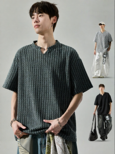 SZON | Áo Thun V-Neck Phong Cách Đường Phố Mùa Hè