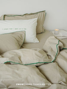 Zwow 2025 New Season Linen Color Pure Cotton Bedding Four-Piece Set Wabi-Sabi Style Nordic Design Versatile for All Seasons