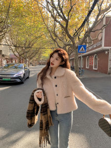 Winter Shortened Australian Lamb Fur Coat Female Collar Square Female Short Coat Small Size Big Coat Toscan Long Hair