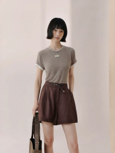 AIVEI | Casual Simple Style Illusion Two-Piece Short Sleeve T-Shirt