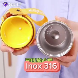 Cốc nước dữ nhiệt đa năng chất liệu inox 316 bền bỉ giữ nhiệt đến 10 tiếng có tích hợp dây đeo dễ dang mang theo