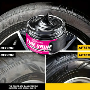 Premium Car Tire Shine Wax: Delivers durable protectionboosts gloss on plastic parts offers long-lasting coatingresists aging