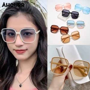 แว่นตากันแดด แว่นตาแฟชั่นเกาหลี ว่นทรงสี่เหลี่ยมใหญ่ ย้อนยุค คุณภาพสูง ผู้ชายและผู้หญิง AHOURR