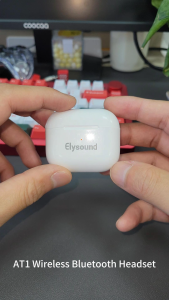 Elysound AT1 Earbuds Bluetooth 5.3 Warna Putih - Teknologi 9d Stereo Kontrol Sentuh Box Pengisian - Headset Tanpa Kabel dengan Mikrofon Stereo