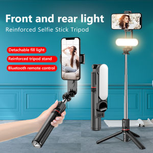 Zeallion Selfie Stick Foldable Mini Tripod Photo Live with Fill Light Wireless Bluetooth Remote Shutter for IOS Android Smartphones