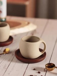 Vintage Ceramic Coffee Cup Saucer 220ml Breakfast Milk Oat Drink Mug Exquisite Afternoon Tea Coffee Cup Birthday