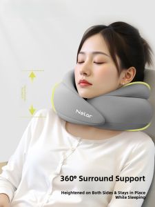Travel Neck Pillow U-Shaped Memory Foam Portable Sleeping Pillow for Long Distance Plane Trip Neck Support Headrest Cushion