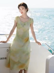 MOHANYIMEI | Silky Flow Light Design Elegant Romantic Date Dress