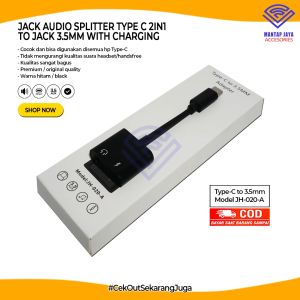 [COD] TYPE C JACK AUDIO SPLITTER CONVERTER CHARGING 2IN1 JH020A