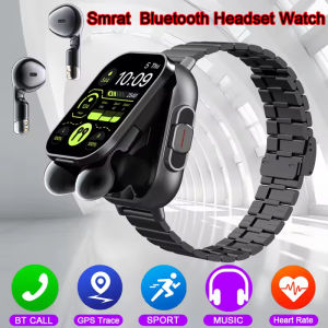 NFC Smart Watch TWS 2-in-1 Headset Bluetooth Call Heart Rate Blood Pressure Health Monitoring Headphones Play Music Smartwatch