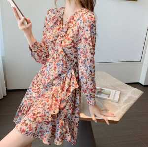 TM 1224 Dress Nomuula ruffle wrap import
