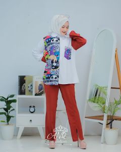 baju setelan celana motif printing terbaru
