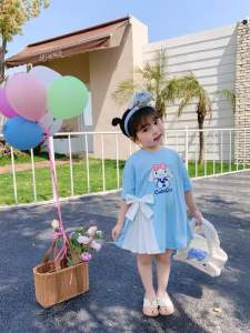 👧🏻ชุดเดรสเด็กผู้หญิงลายการ์ตูน👗 มีโบว์ผูกข้างระบาย🎀Sanrio🐰 ชินนามอน🧁<ชุดอย่างเดียวไม่รวมกระเป๋านะคะ‼️>