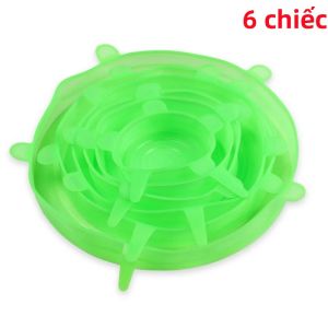 6 Miếng Nắp Đậy Thực Phẩm Silicon Cao Cấp Kín Khí Giữ Mới Có Thể Sử Dụng Lại Dùng Cho Nồi Bát