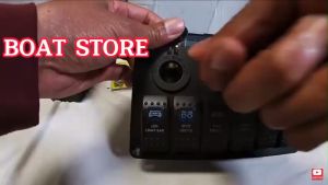 Bảng Công Tắc Điện Táp Lô Cho Tàu Cano-4 Nut6Nút hoặc 8 nútcổng 12Vgồm đồng hồ Volt sạc điện thoạiCông Tắc Chống nước IP66 Cho Tàu Thuyền Cano-BOAT STORE