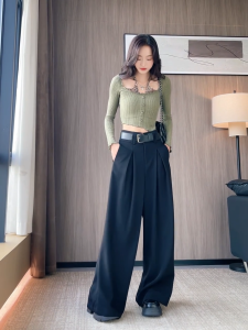 Suit Pants for Women High Waist Wide Leg Straight Trousers