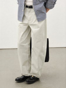 714street | Heavy Cleanfit Straight Loose Cotton Mens Trousers 300g