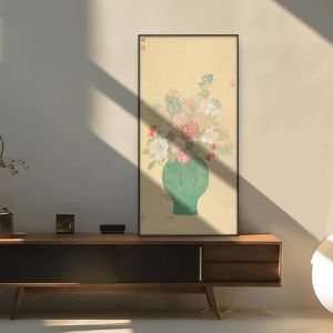 New Chinese Style Floral Decorative Painting Tea Room Living Room Traditional Beauty Wall Hanging Art Metal Framed Oil Canvas