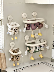 Kitchen Storage Box Wall Mounted Garlic Onion Spice Organizer Basket Head Holder Nordic Style Food Storage Container