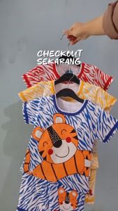 Setelan Baju anak laki laki motif karakter TIGER usia baby 3-15 bulan / MAX BB 10 KG / BISA COD .