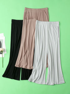 Silk Wide Leg Pants High Waist Seven Inch Casual Trousers for Women Square Dancing Pants Loose Fit Large Size Summer