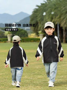 Boys Spring Autumn Light Jacket Windbreaker Coat Childrens Fleece Outerwear Thin Style Toddler Kids Fashionable Zipper Closure