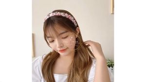 Bando Wanita Korea Kerut Scrunchie Headband & Bandana Polos Satin Ak28 Yarra
