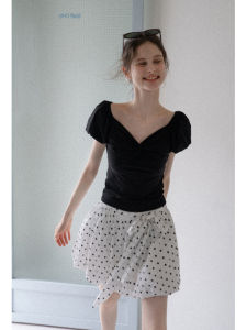 Váy Ngắn Chữ a Cạp Cao Họa Tiết Bướm Cho Nữ Mùa Hè Phong Cách Hàn Quốc Váy Midi Xếp Ly Bằng Vải Polyester