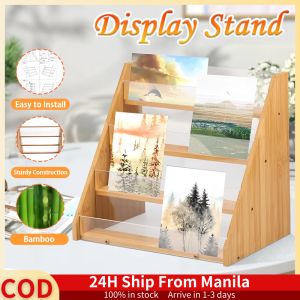 Wooden 4-Tier Card Display Stand: A Durable & Multifunctional Solution