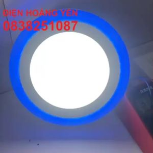 Đèn Led ốp trần 16w tròn nổi 2 màu 3 chế độ sáng trắng xanh