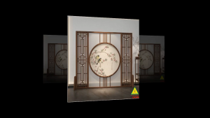 Bình phong gỗ khung tranh cắt CNC cho phòng khách nhà bếp nhà hàng spa CNC401 - Nội thất lắp ráp Viendong Adv