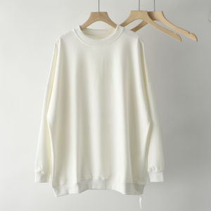Loose Womens Pullover Hoodie Mid-Length Drawstring Sweatshirt Spring New Style American Style round Neck Cover Butt Trendy